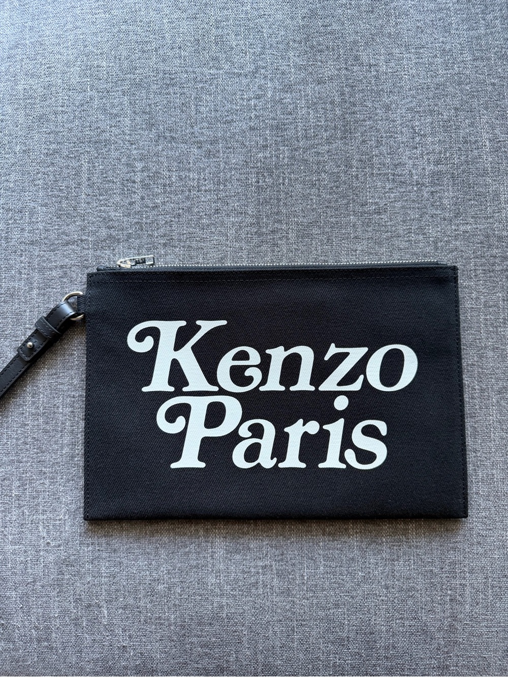 KENZO Paris Black Logo Large Clutch Wristlet